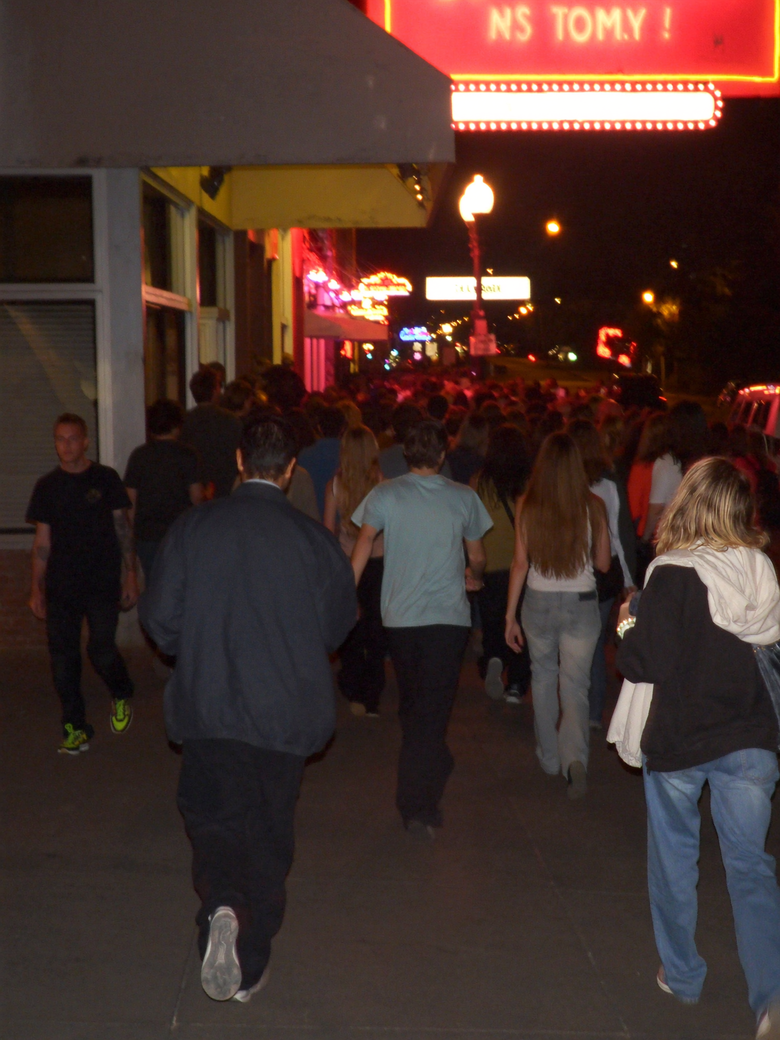 Broadway crowd at night during a big Nashville event