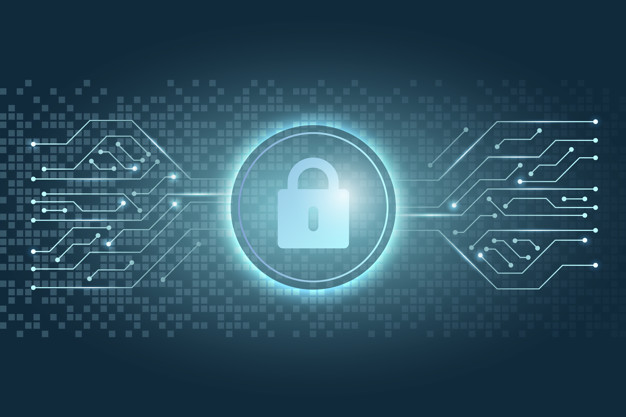 Cyber security - lock and circuit imagery