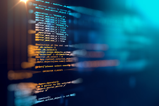Software development - code on screen
